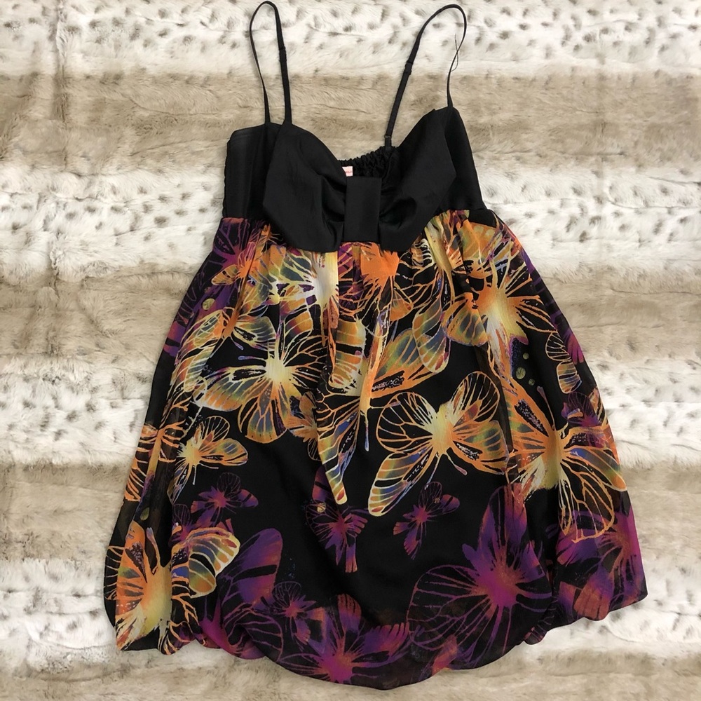 Fire Los Angeles Women Black Purple Mini Dress S